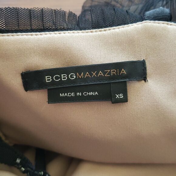 BCBGMaxAzria Black Romantic Fairy Y2K Retro Whimsigoth Pleated Chiffon Size XS - Picture 2 of 9